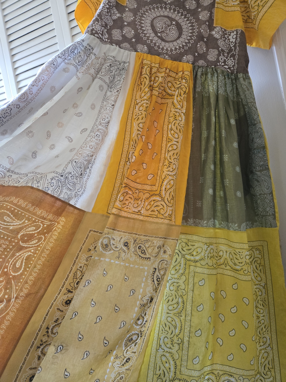 Psychic Outlaw Custom Yellow Bandana Dress | Handmade - Picture 3 of 6